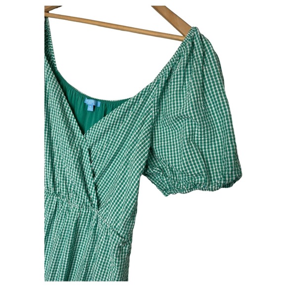 Draper James Green Gingham Midi Dress - Picture 4 of 16